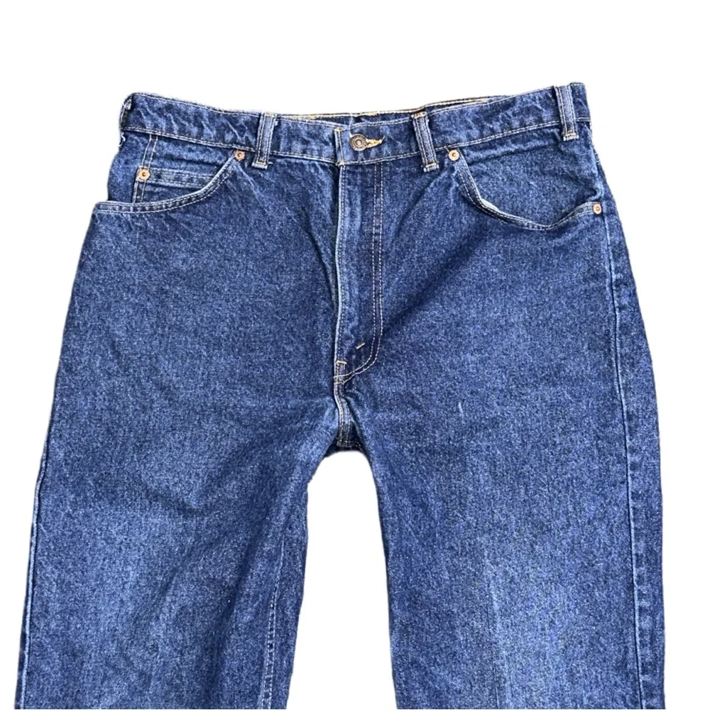 VTG 80s LEVI'S men's dark wash straight relaxed 619 orange tab jeans, 34x32. - Picture 5 of 7